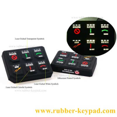 Botón/interruptor/teclado teledirigido modificado para requisitos particulares del teclado de la goma de silicona de la membrana del cojín
